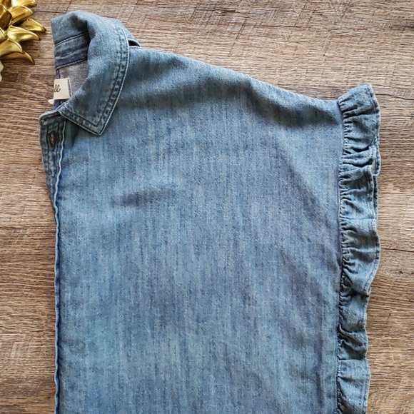 Madewell Indigo Ruffle Side Shirt - Picture 4 of 8